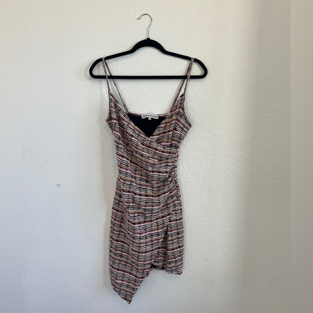 Almost Famous Asymmetrical Striped Dress - Multicolor